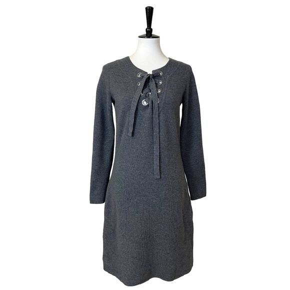 Vineyard Vines NEW Sweater Dress Merino Wool Tie Neck Gray Women’s Size Small - Picture 1 of 11